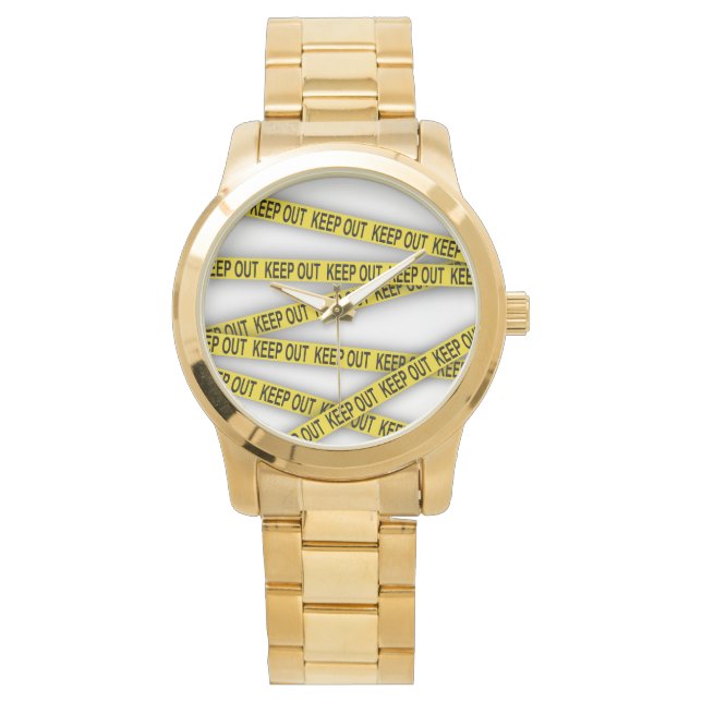 消保留は警察テー遠くにプ3dを横断しない 腕時計 (正面)