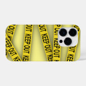 消保留は警察テー遠くにプ3dを横断しない iPhoneケース (裏面横)