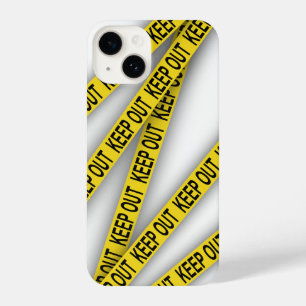 消保留は警察テー遠くにプ3dを横断しない iPhone 14ケース