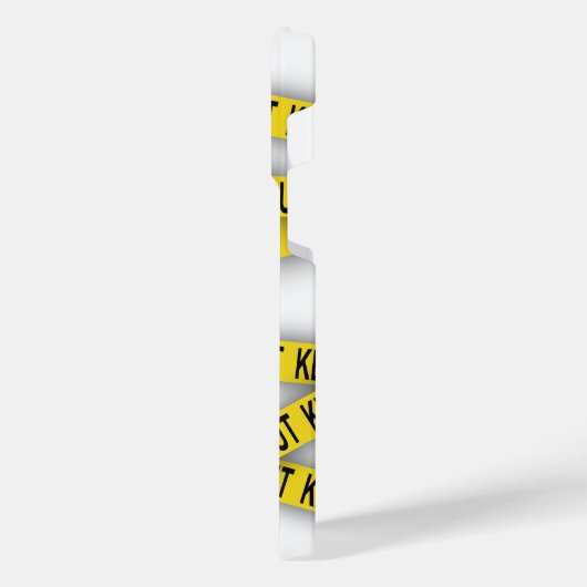 消保留は警察テー遠くにプ3dを横断しない iPhoneケース (左側面)