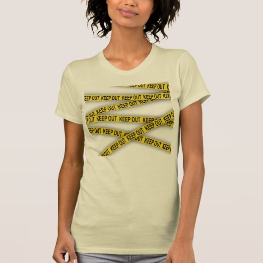 消保留は警察テー遠くにプ3dを横断しない tシャツ (正面)