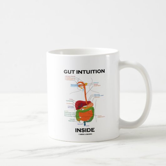 消化器のユーモアの中に直感を覚える コーヒーマグカップ (右)