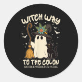 消化器ナースハロウィンエンドナース幽霊 ラウンドシール (正面)