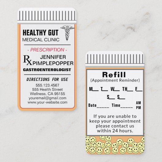 消化器科アポイントメント注意喚起 名刺 (正面/裏面)