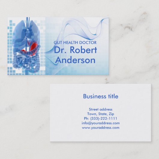 消化器科医の登録栄養士の腸の健康 名刺 (正面/裏面)
