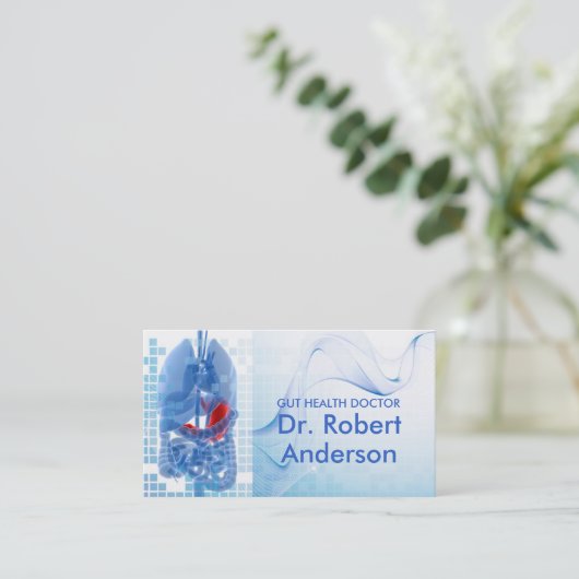 消化器科医の登録栄養士の腸の健康 名刺 (スタンド正面)
