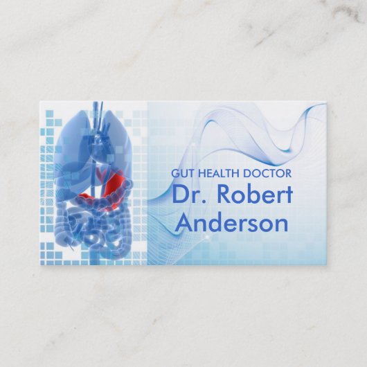 消化器科医の登録栄養士の腸の健康 名刺 (正面)