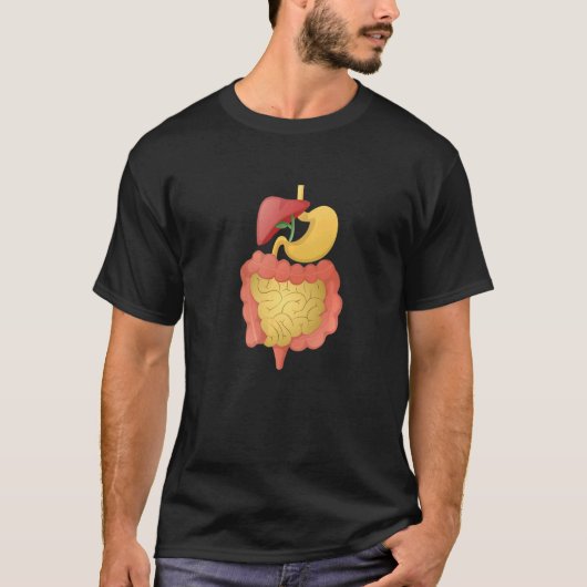 消化器系解剖学解剖学生物学ティーチ Tシャツ (正面)