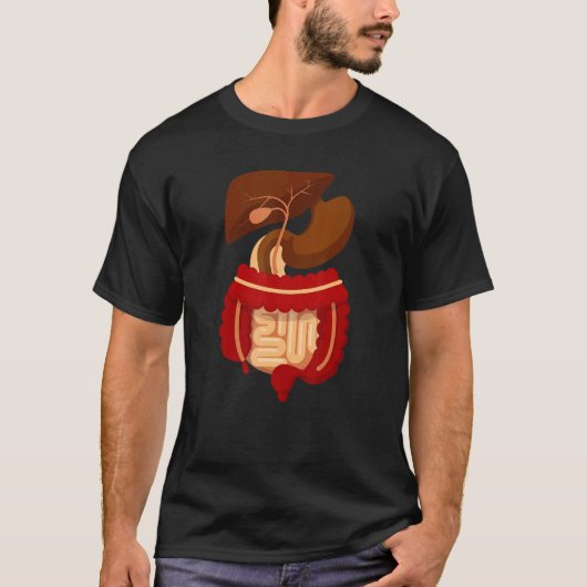 消化器系解剖学解剖学生物学ティーチ Tシャツ (正面)