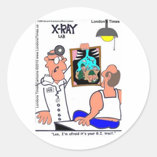 消化管消化管おもしろい医療ティーのギフト ラウンドシール (正面)