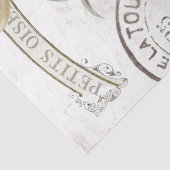 消印フランスのヴィンテージバードブランチの切り離し 薄葉紙 (詳細)