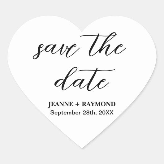 消去モダン日付の発結婚表を保存 ハートシール (正面)