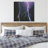 消散からのクラウドからグランドへの稲妻フラッシュ キャンバスプリント (インサイチュ (寝室))