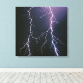 消散からのクラウドからグランドへの稲妻フラッシュ キャンバスプリント (インサイチュ (ウッドフロア))
