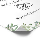 消毒ステーション看板　グリーンネリア ユーカリの葉 ポスター (角)