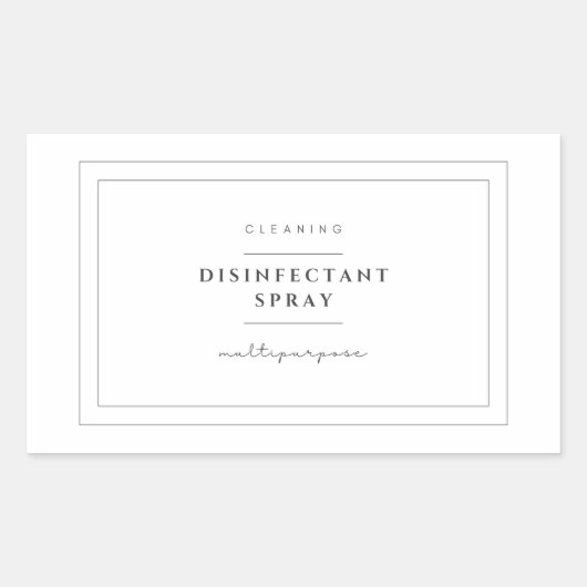 消毒用スプレーラベルシール 長方形シール (正面)