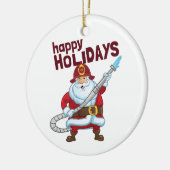 消火クリスマスサンタクロース消防士 セラミックオーナメント (左)