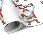 消火クリスマスサンタクロース消防士 ラッピングペーパー (ロールコーナー)