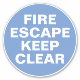 消火サイン – 青と白のサイン シール