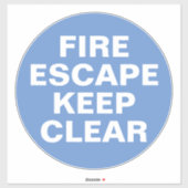 消火サイン – 青と白のサイン シール (シート)