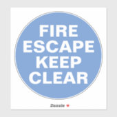 消火サイン – 青と白のサイン シール (シート)