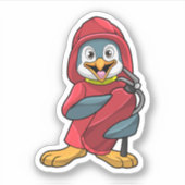 消火器付き消防士ペンギン シール (正面)