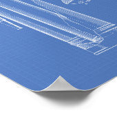 消火器1927特許芸術 – 青写真 ポスター (角)