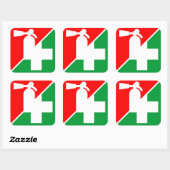 消火器/応急処置デカール スクエアシール (シート)