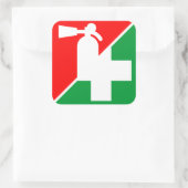 消火器/応急処置デカール スクエアシール (バッグ)