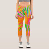 消火数々の色ファンタジーフローラデザイン カプリレギンス (正面)