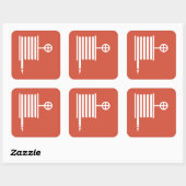 消火栓とホースリールの標識 スクエアシール (シート)