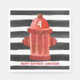 消火栓の誕生日パーティナプキンズ – 消防車 スタンダードランチョンナプキン