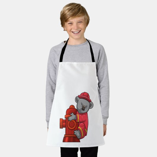 消火栓付き消防士としてコアラ エプロン (着用した状態)