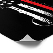 消火栓消防用薄い赤線 ポスター (角)