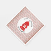 消火栓+レンガ消防士誕生日パーティー スタンダードランチョンナプキン (角)