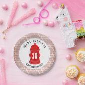 消火栓+レンガ消防士誕生日パーティー ペーパープレート (パーティー)