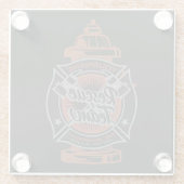 消火栓ADD NAME消防士救助チーム ガラスコースター (裏面)