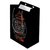 消火栓ADD NAME消防士救助チーム ミディアムペーパーバッグ (裏面アングル)