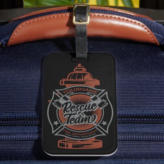 消火栓ADD NAME消防士救助チーム ラゲッジタグ (正面インサイチュ2)