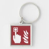 消火警報ボタン安全標識 キーホルダー (正面)