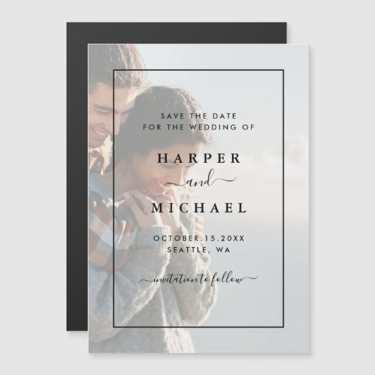 消色した写真エレガント日付の磁気カードを保存 (正面/裏面)