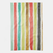 消色した数々のブラシストロークストライプの数 キッチンタオル (縦)