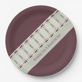 消色した色のフローラルパターン ペーパープレート