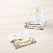 消色自然した水の色のアフリカの結婚風景 スクエアペーパーコースター (インサイチュ)