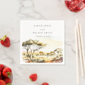 消色自然した水の色のアフリカの結婚風景 スタンダードカクテルナプキン (インサイチュ)