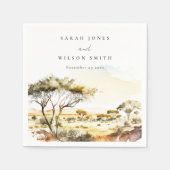 消色自然した水の色のアフリカの結婚風景 スタンダードカクテルナプキン (正面)