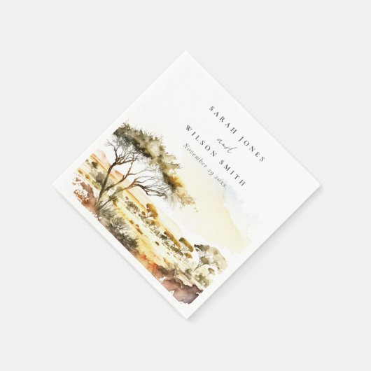 消色自然した水の色のアフリカの結婚風景 スタンダードカクテルナプキン (角)