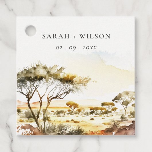 消色自然した水の色のアフリカの結婚風景 フェイバータグ (正面)