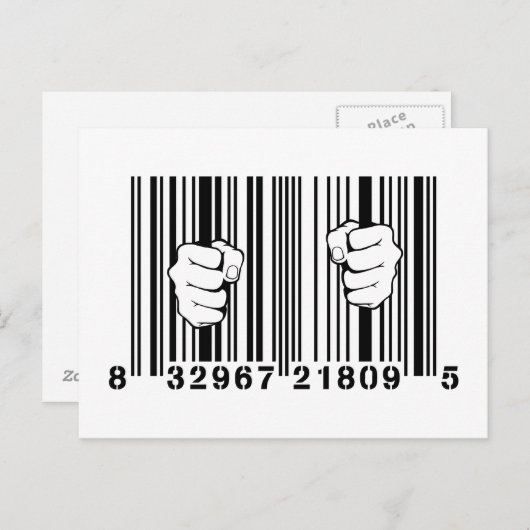 消費者運動UPCのバーコードの刑務所によって捕獲される ポストカード (正面/裏面)
