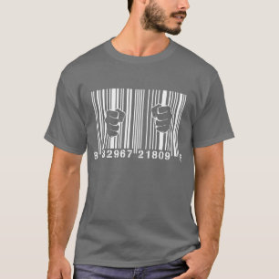 消費者運動UPCのバーコードの刑務所によって捕獲される Tシャツ